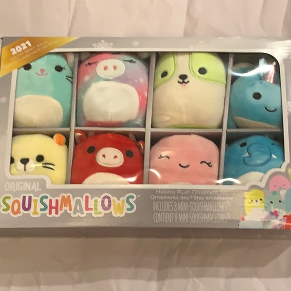 Squishmallows holiday plush ornaments set set 8